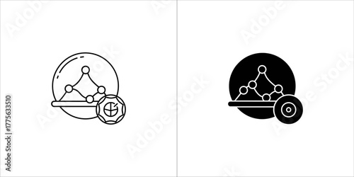 Graph showing data points and trends with a gear icon