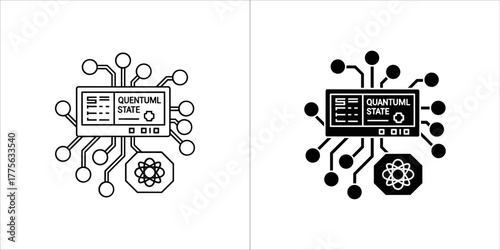 Quantum computing chip representing quantum state