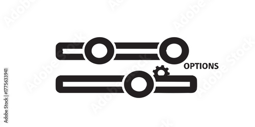 Options sliders outline icon vector