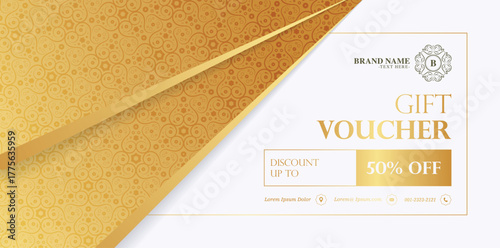 Luxury Gold Pattern Gift Voucher Template