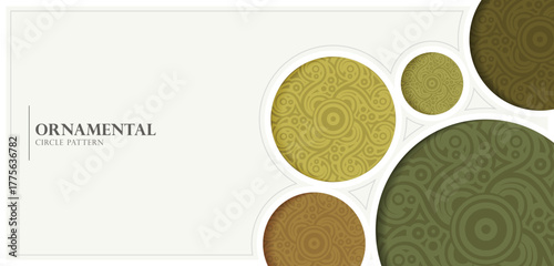 Elegant Olive Green Ornamental Circle Pattern Banner
