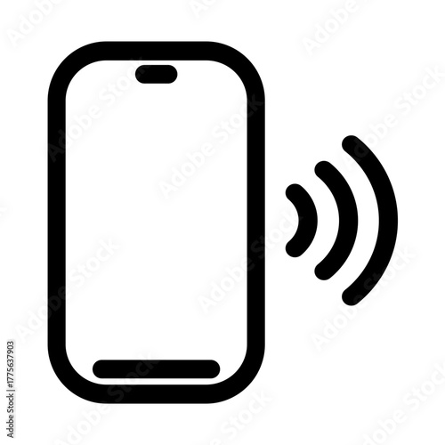 This vector icon depicts a smartphone emitting wireless signals- perfect for mobile payment apps- banking websites- and financial technology. It represents contactless transactions and digital.