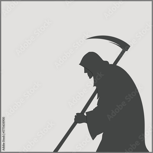 silhouette of a man with a broom