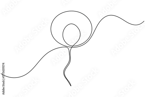 Human sperm icon continuous one line drawing on white background minimalist reproductive cell outline vector illustration