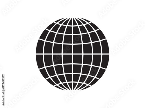 Shining mirror disco ball vector illustration on a white background for global network light design