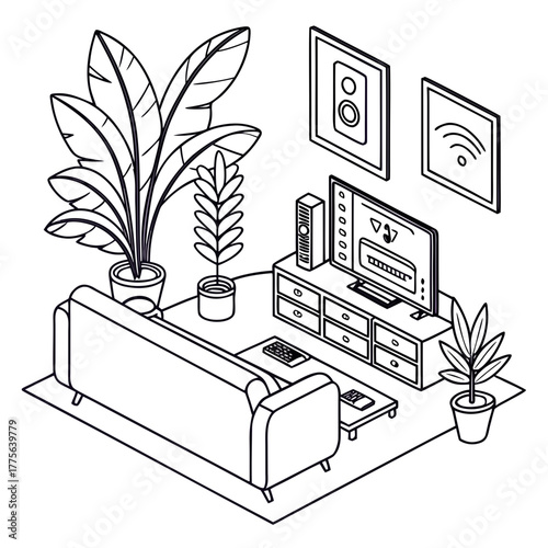 Cozy Living Room Illustration