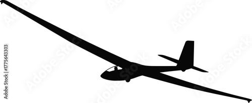 Silhouette of a glider airplane in flight aircraft, glider, airplane, aircraft, aviation, flight, wing, sky, silhouette, transport, vehicle, air, freedom, travel, sport, leisure, recreation, aerodynam