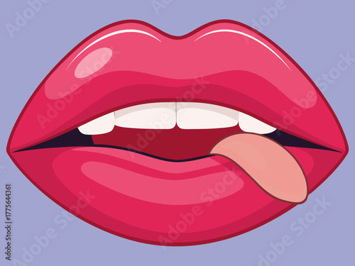vector illustration of a red lips