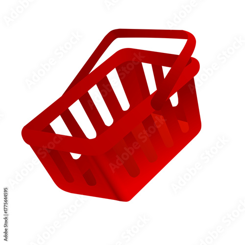 Empty 3D illustration shopping cart of products for online shopping concept without any object background except for promotional needs, sale, banner, website