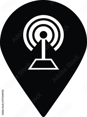 Access Point Silhouette Vector Art Illustration