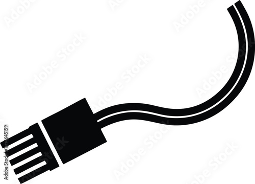 Fiber Optic Cable Silhouette Vector Art Illustration