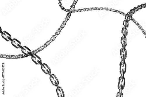 Metal Chain Links Border Frame Set