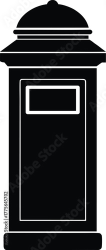 Postbox Silhouette Vector Art Illustration