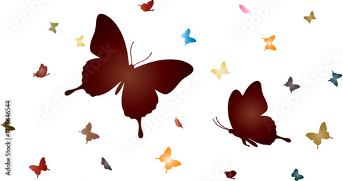 WebColorful butterflies fluttering in a dark sky creating a magical and dreamy scene
