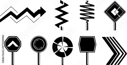 Road sign, crossroads, highway sign, silhouette, vector, files, eps, clipart, Cricut, cut file
