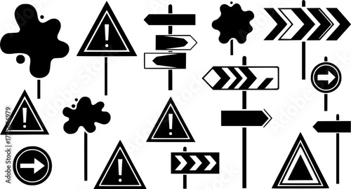 Road sign, crossroads, highway sign, silhouette, vector, files, eps, clipart, Cricut, cut file
