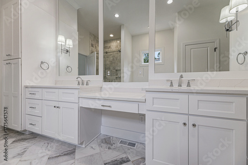 White granite bathroom interior
