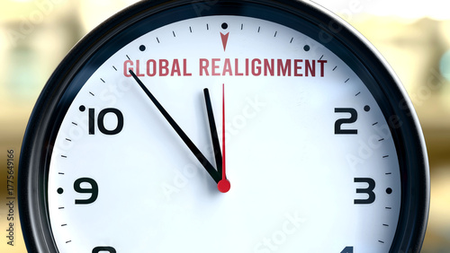 Global Realignment that is going to happen soon, it is imminent. Incoming global realignment, approaching in the near future. Global Realignment almost here. ,3d illustration