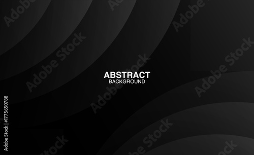 Dark black background abstract 3D geometric with wave effect decoration. Vector background.