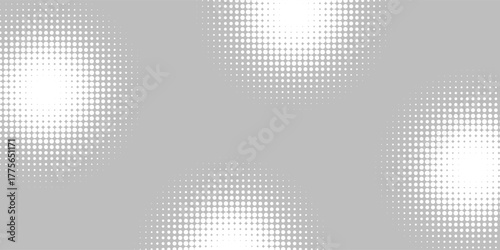 Set of halftone dots gradient pattern texture isolated on white background. Straight dotted spots using halftone circle dot raster texture. Vector blot half tone collection.