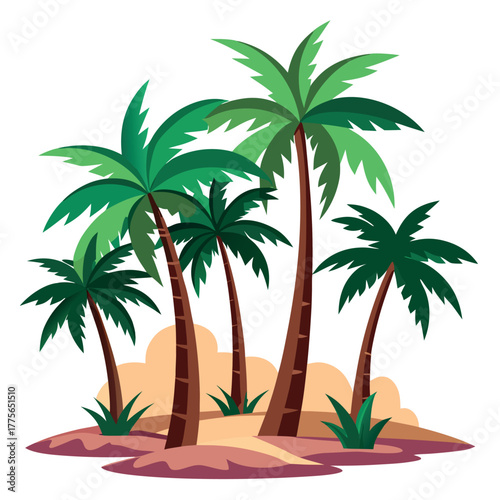 set of palm trees