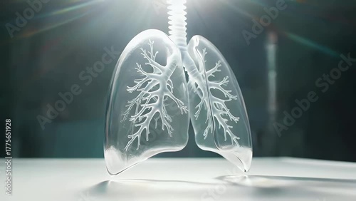 Human Lungs Anatomy X-Ray Style Illustration Healthcare Lung Disease Concept