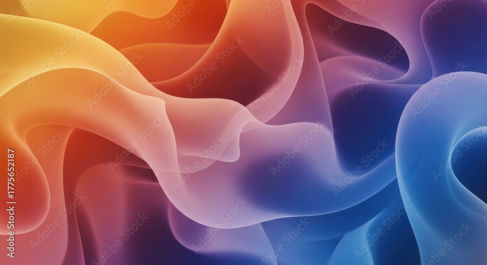 Obraz premium Abstract colorful gradient smoke background with smooth wavy shapes design