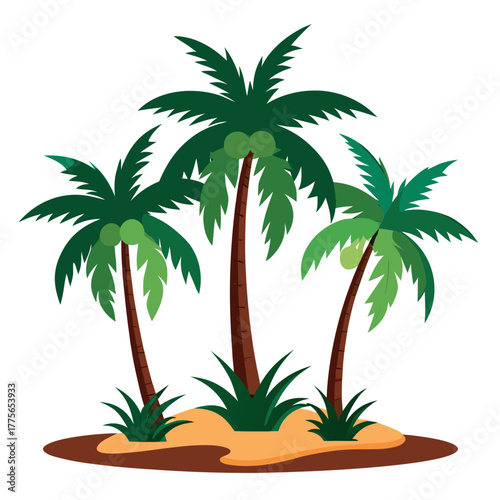 set of palm trees