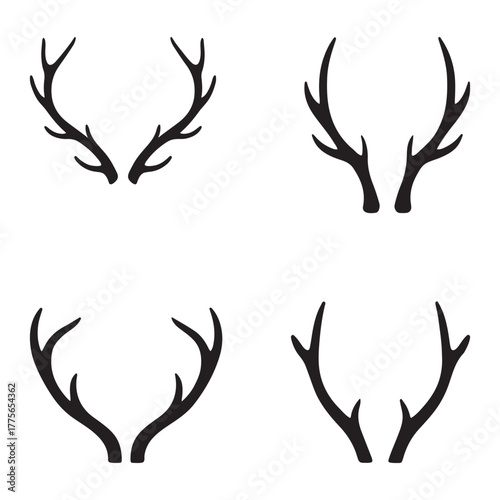 the horns of deer silhouette vector