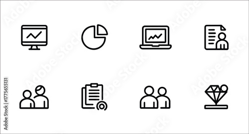 Start up set of web icons in line style. Business startup icons for web and mobile app. Startup project, development, creative idea, target, innovation, marketing, launch business.