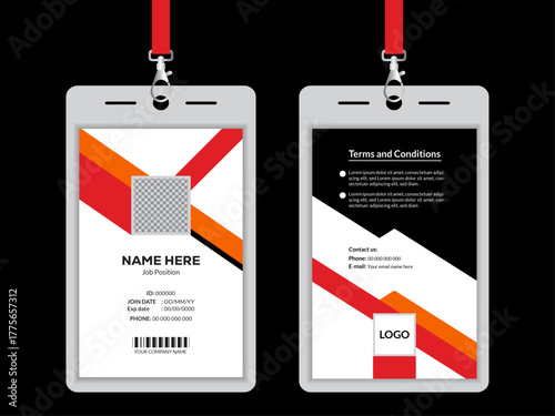 Professional business ID Card Template with Modern Geometric Design