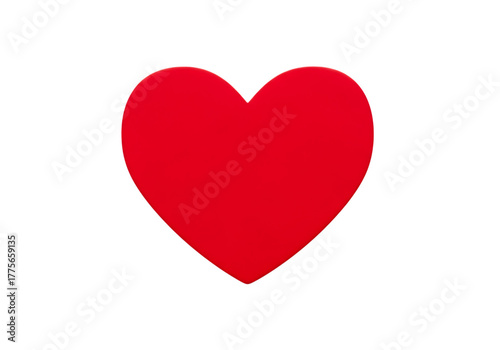 A vibrant red heart symbol with a soft texture isolated on a transparent background for design isolated on transparent background