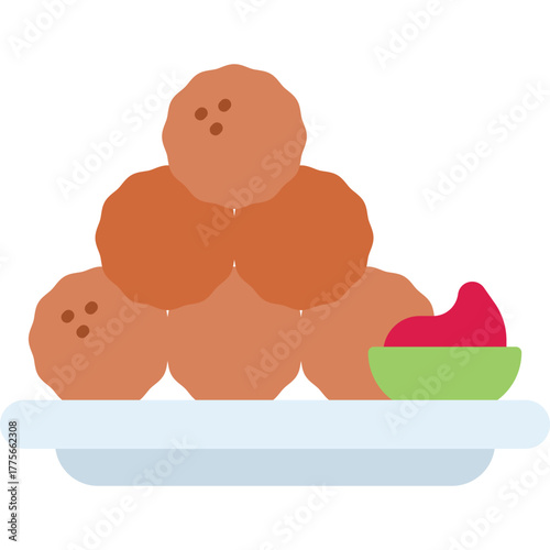 Meatball vector icon. Food and beverage icon flat style. perfect use for logo, presentation, website, and more. modern icon design color style