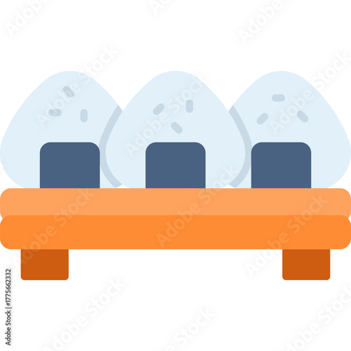 Onigiri vector icon. Food and beverage icon flat style. perfect use for logo, presentation, website, and more. modern icon design color style