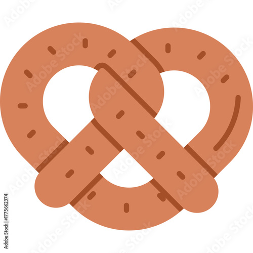 Pretzel vector icon. Food and beverage icon flat style. perfect use for logo, presentation, website, and more. modern icon design color style