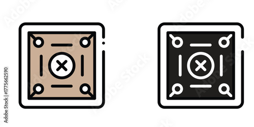 Charming icon set showcasing error or cancellation symbols in light brown and black, perfect for website design or mobile app development projects