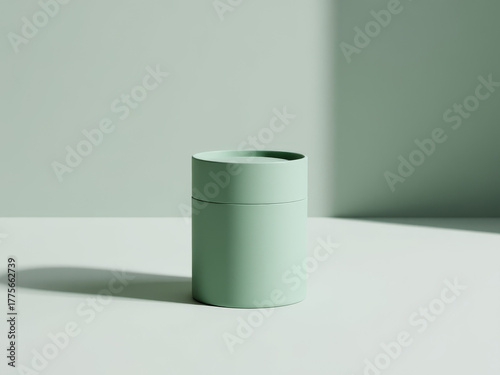 Cylindrical Tea Box Mockup – Single-Color Matte Packaging for Branding