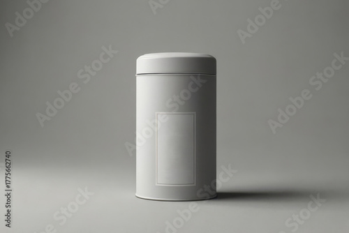 Cylindrical Tea Box Mockup – Single-Color Matte Packaging for Branding