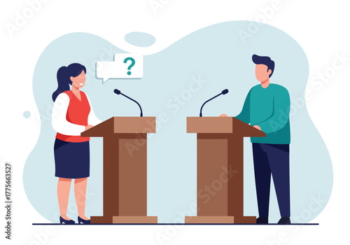 Political Debate or Q and A Session Speaker Forum