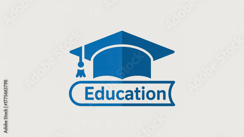 Graduation Cap Icon with Diploma