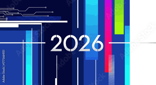 Innovative Futuristic Year 2026 Abstract Technology Background Design