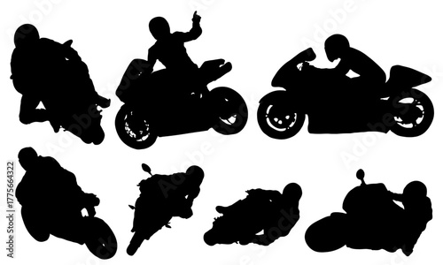 silhouette of a motorcycle racer