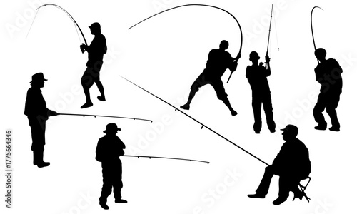 silhouette of a fisherman