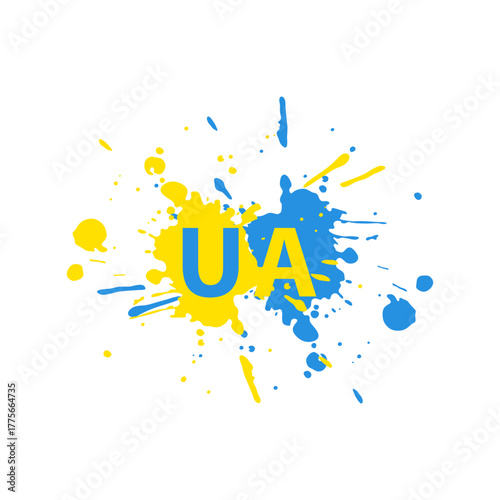 The emblem UA. Isolated vector illustration on white background