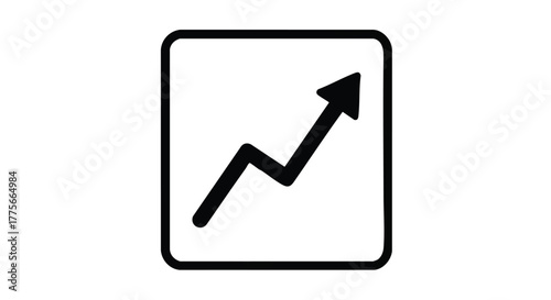 Increase rising indicator outline icon vector