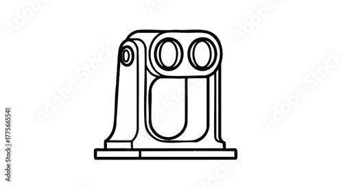 Marine binocular mount outline icon vector