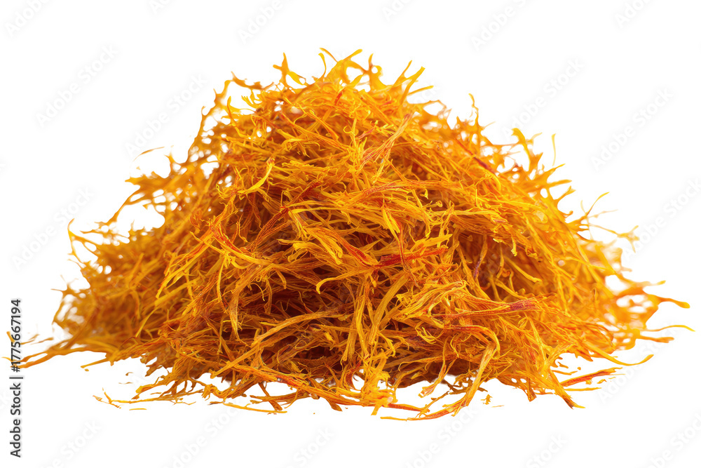 Fototapeta premium Pile of orange-yellow, fibrous spice