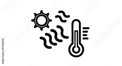 Heat wave outline icon vector