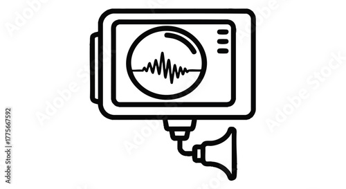 Marine depth sounder outline icon vector