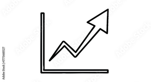 Increase rising indicator outline icon vector